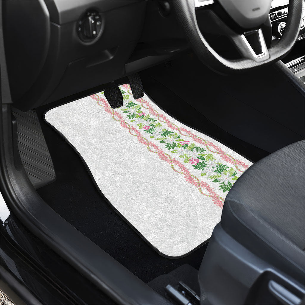 Monstera Tiare Plumeria Car Mats Green Polynesian Pattern LT01 - Polynesian Pride