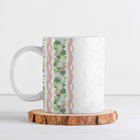 Monstera Tiare Plumeria Ceramic Mug Green Polynesian Pattern LT01 Green - Polynesian Pride