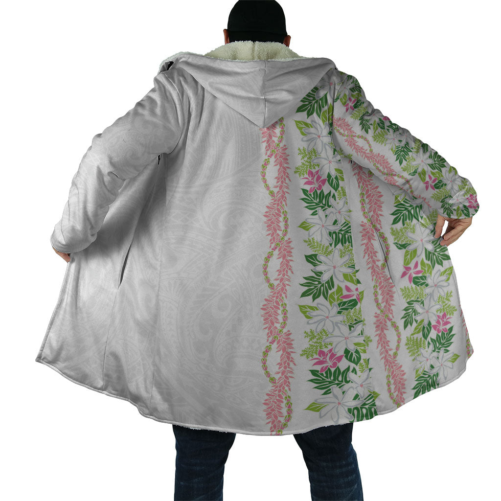 Monstera Tiare Plumeria Cloak Green Polynesian Pattern LT01 - Polynesian Pride