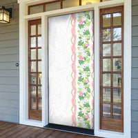 Monstera Tiare Plumeria Door Cover Green Polynesian Pattern LT01 - Polynesian Pride