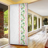 Monstera Tiare Plumeria Door Cover Green Polynesian Pattern LT01 - Polynesian Pride