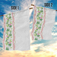 Monstera Tiare Plumeria Garden Flag Green Polynesian Pattern LT01 - Polynesian Pride