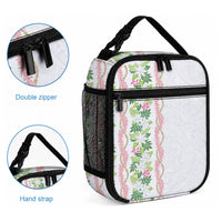 Monstera Tiare Plumeria Lunch Bag Green Polynesian Pattern LT01 - Polynesian Pride