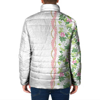 Monstera Tiare Plumeria Padded Jacket Green Polynesian Pattern LT01 - Polynesian Pride