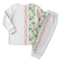 Monstera Tiare Plumeria Christmas Pajama Set Green Polynesian Pattern LT01 - Polynesian Pride