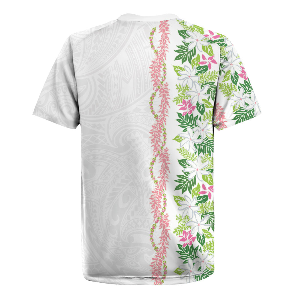 Monstera Tiare Plumeria Rugby Jersey Green Polynesian Pattern LT01 - Polynesian Pride