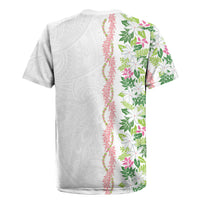 Monstera Tiare Plumeria Rugby Jersey Green Polynesian Pattern LT01 - Polynesian Pride