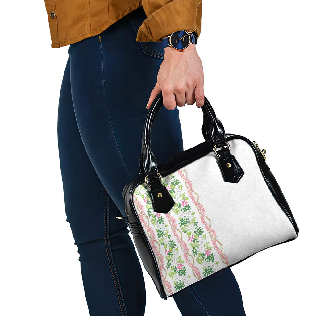 Monstera Tiare Plumeria Shoulder Handbag Green Polynesian Pattern LT01 - Polynesian Pride