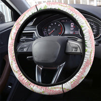 Monstera Tiare Plumeria Steering Wheel Cover Green Polynesian Pattern LT01 - Polynesian Pride