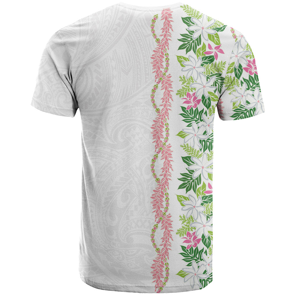 Monstera Tiare Plumeria T Shirt Green Polynesian Pattern LT01 - Polynesian Pride