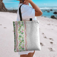 Monstera Tiare Plumeria Tote Bag Green Polynesian Pattern LT01 - Polynesian Pride
