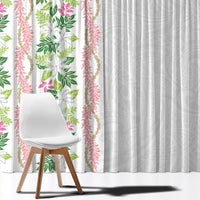 Monstera Tiare Plumeria Window Curtain Green Polynesian Pattern LT01 - Polynesian Pride