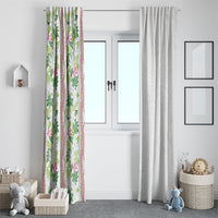 Monstera Tiare Plumeria Window Curtain Green Polynesian Pattern LT01 - Polynesian Pride