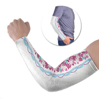 Monstera Tiare Plumeria Arm Sleeves Pink Polynesian Pattern LT01 Set of 2 Pink - Polynesian Pride