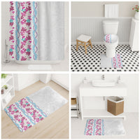 Monstera Tiare Plumeria Bathroom Set Pink Polynesian Pattern LT01 - Polynesian Pride