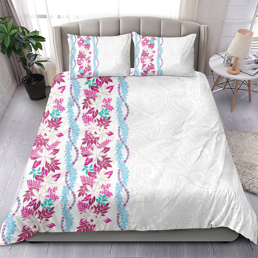 Monstera Tiare Plumeria Bedding Set Pink Polynesian Pattern LT01 - Polynesian Pride