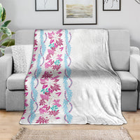 Monstera Tiare Plumeria Blanket Pink Polynesian Pattern LT01 - Polynesian Pride