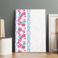 Monstera Tiare Plumeria Canvas Wall Art Pink Polynesian Pattern LT01 - Polynesian Pride