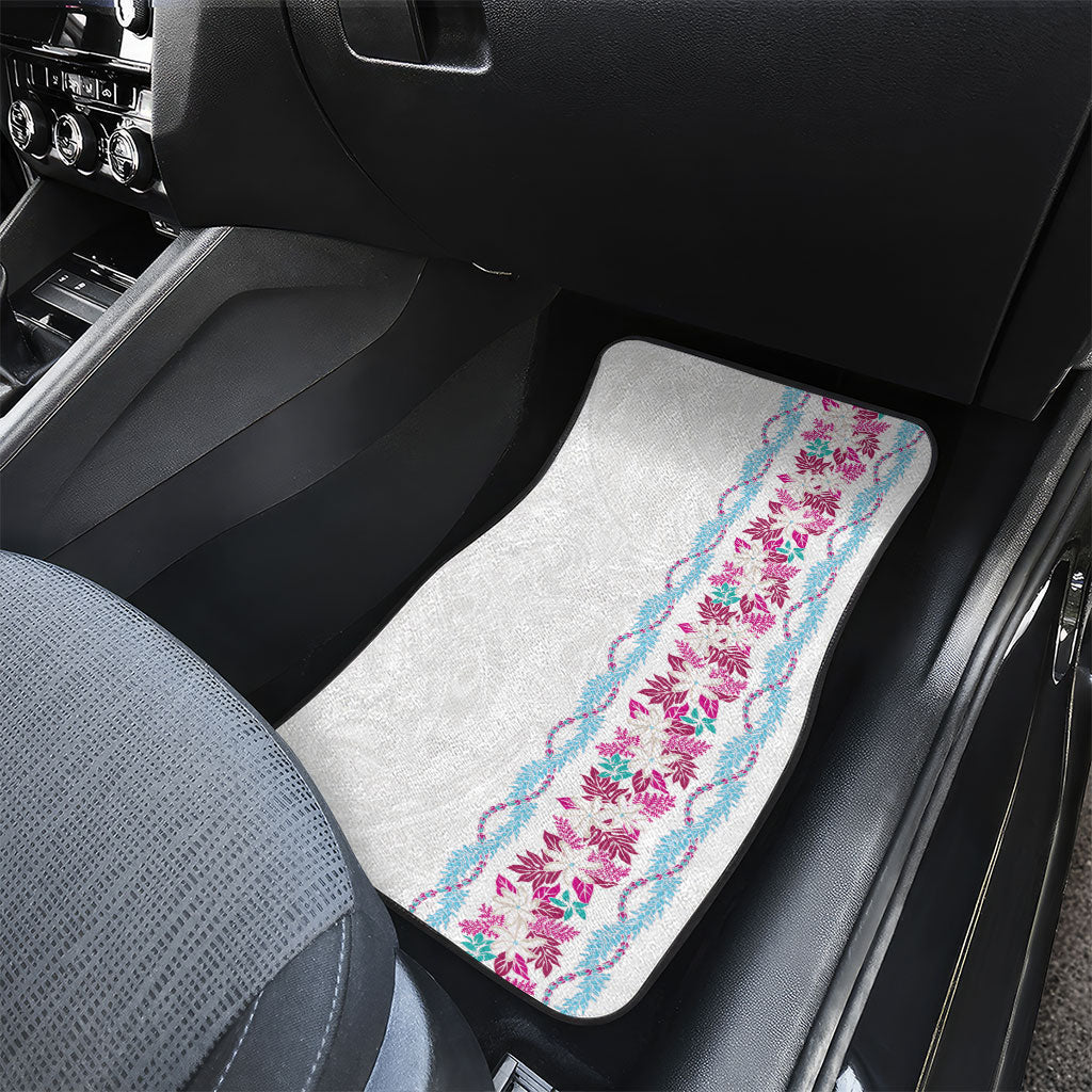 Monstera Tiare Plumeria Car Mats Pink Polynesian Pattern LT01 - Polynesian Pride