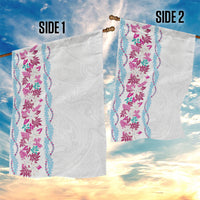 Monstera Tiare Plumeria Garden Flag Pink Polynesian Pattern LT01 - Polynesian Pride
