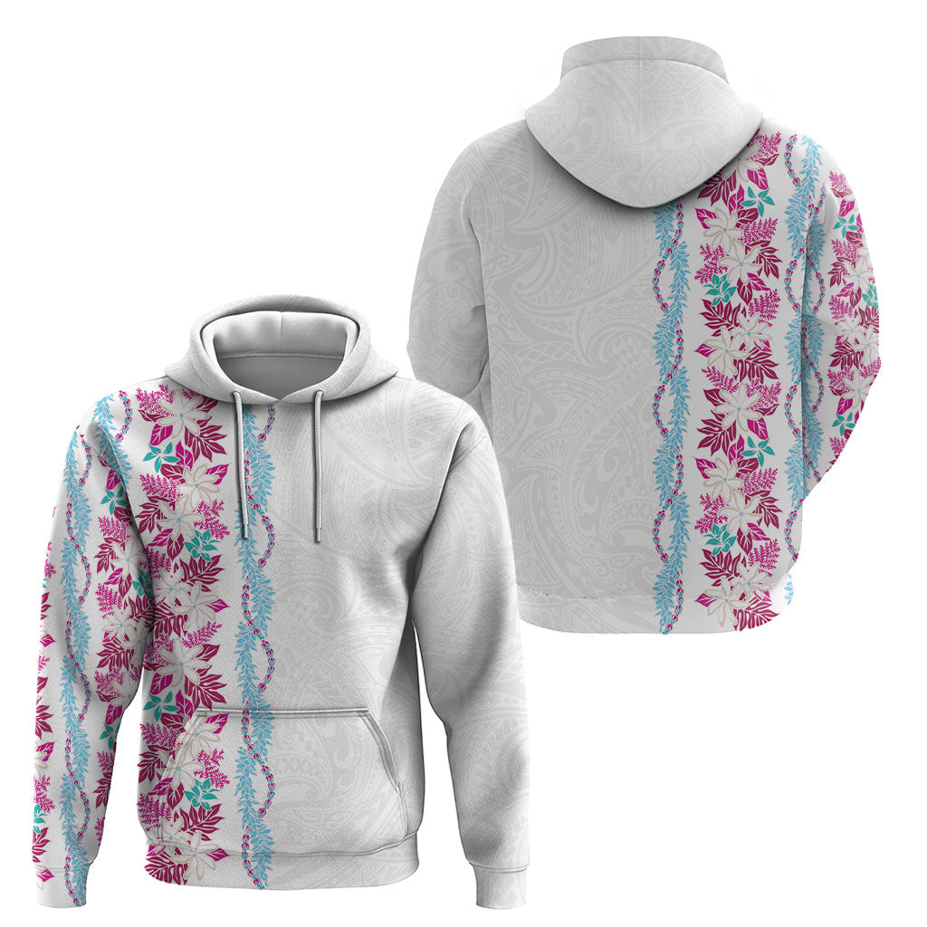 Monstera Tiare Plumeria Hoodie Pink Polynesian Pattern LT01 - Polynesian Pride