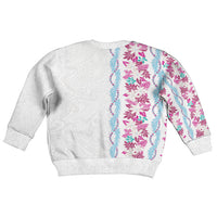 Monstera Tiare Plumeria Kid Ugly Christmas Sweater Pink Polynesian Pattern LT01 - Polynesian Pride