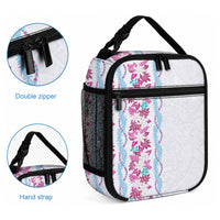 Monstera Tiare Plumeria Lunch Bag Pink Polynesian Pattern LT01 - Polynesian Pride