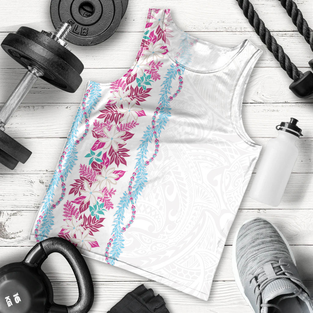 Monstera Tiare Plumeria Men Tank Top Pink Polynesian Pattern LT01 - Polynesian Pride