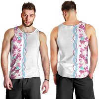 Monstera Tiare Plumeria Men Tank Top Pink Polynesian Pattern LT01 - Polynesian Pride
