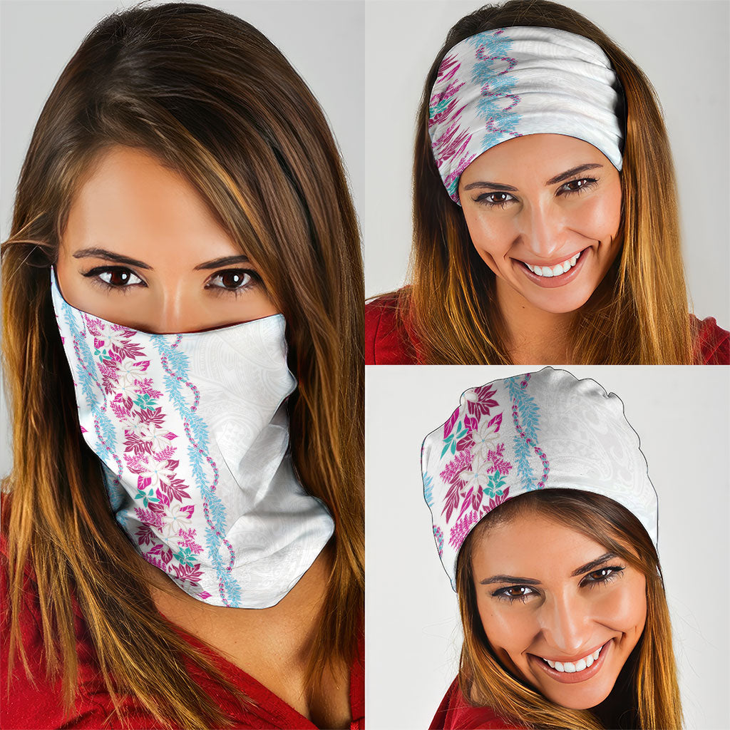 Monstera Tiare Plumeria Neck Gaiter Pink Polynesian Pattern LT01 - Polynesian Pride