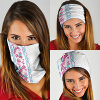 Monstera Tiare Plumeria Neck Gaiter Pink Polynesian Pattern LT01 - Polynesian Pride
