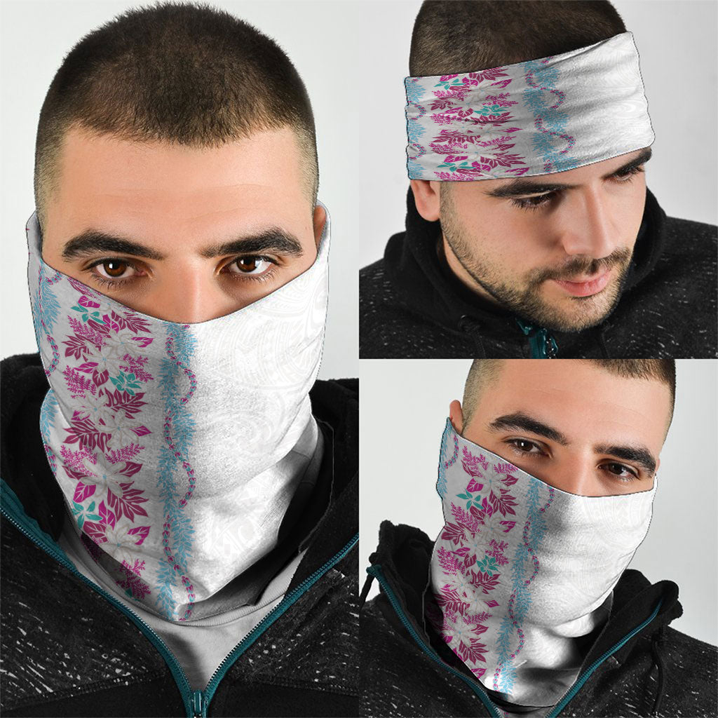 Monstera Tiare Plumeria Neck Gaiter Pink Polynesian Pattern LT01 - Polynesian Pride
