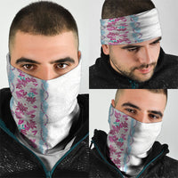Monstera Tiare Plumeria Neck Gaiter Pink Polynesian Pattern LT01 - Polynesian Pride