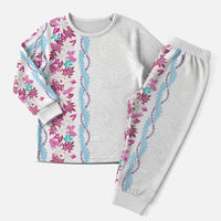 Monstera Tiare Plumeria Christmas Pajama Set Pink Polynesian Pattern LT01 Men Pink - Polynesian Pride