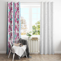 Monstera Tiare Plumeria Window Curtain Pink Polynesian Pattern LT01 - Polynesian Pride