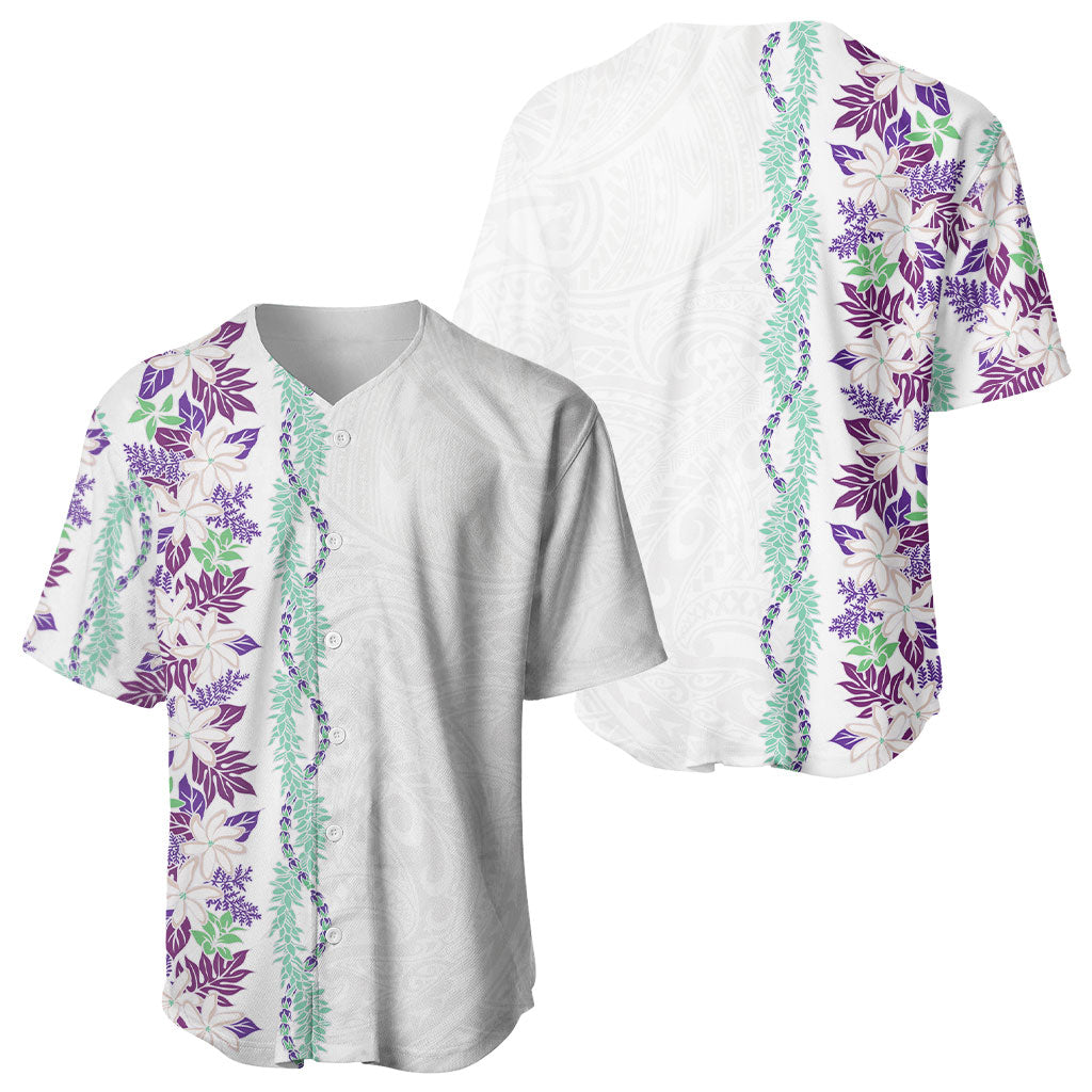 Monstera Tiare Plumeria Baseball Jersey Purple Polynesian Pattern LT01 - Polynesian Pride