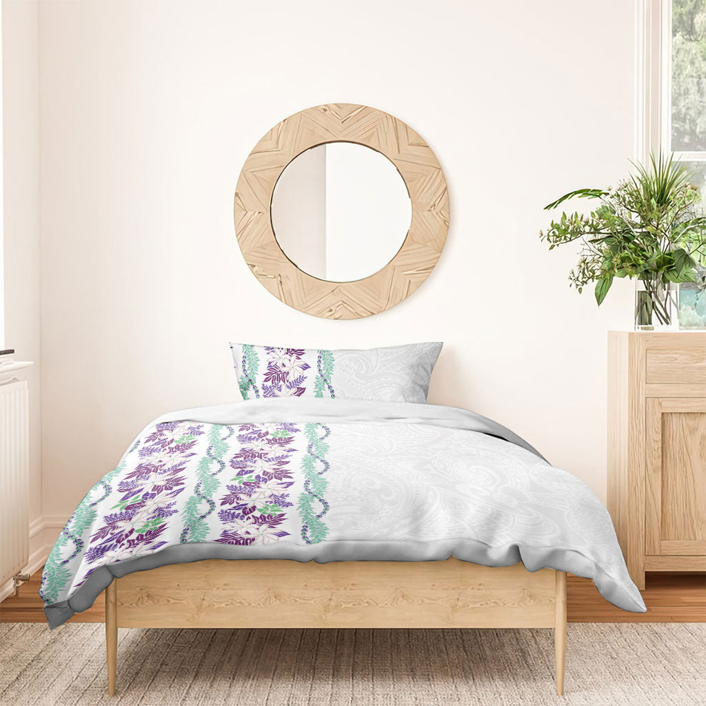Monstera Tiare Plumeria Bedding Set Purple Polynesian Pattern LT01 - Polynesian Pride