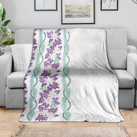 Monstera Tiare Plumeria Blanket Purple Polynesian Pattern LT01 - Polynesian Pride