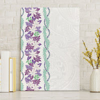 Monstera Tiare Plumeria Canvas Wall Art Purple Polynesian Pattern LT01 Without Frame Purple - Polynesian Pride