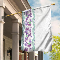 Monstera Tiare Plumeria Garden Flag Purple Polynesian Pattern LT01 House Flag Purple - Polynesian Pride