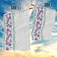 Monstera Tiare Plumeria Garden Flag Purple Polynesian Pattern LT01 - Polynesian Pride
