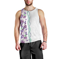 Monstera Tiare Plumeria Men Tank Top Purple Polynesian Pattern LT01 - Polynesian Pride