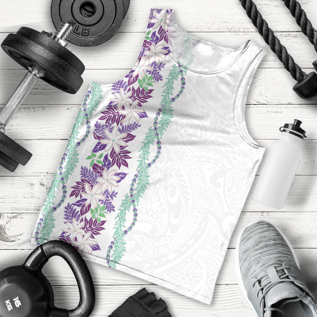 Monstera Tiare Plumeria Men Tank Top Purple Polynesian Pattern LT01 - Polynesian Pride