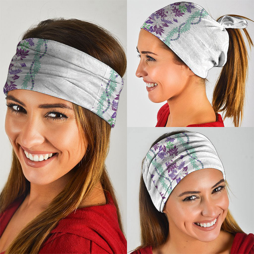 Monstera Tiare Plumeria Neck Gaiter Purple Polynesian Pattern LT01 - Polynesian Pride