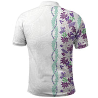 Monstera Tiare Plumeria Polo Shirt Purple Polynesian Pattern LT01 - Polynesian Pride