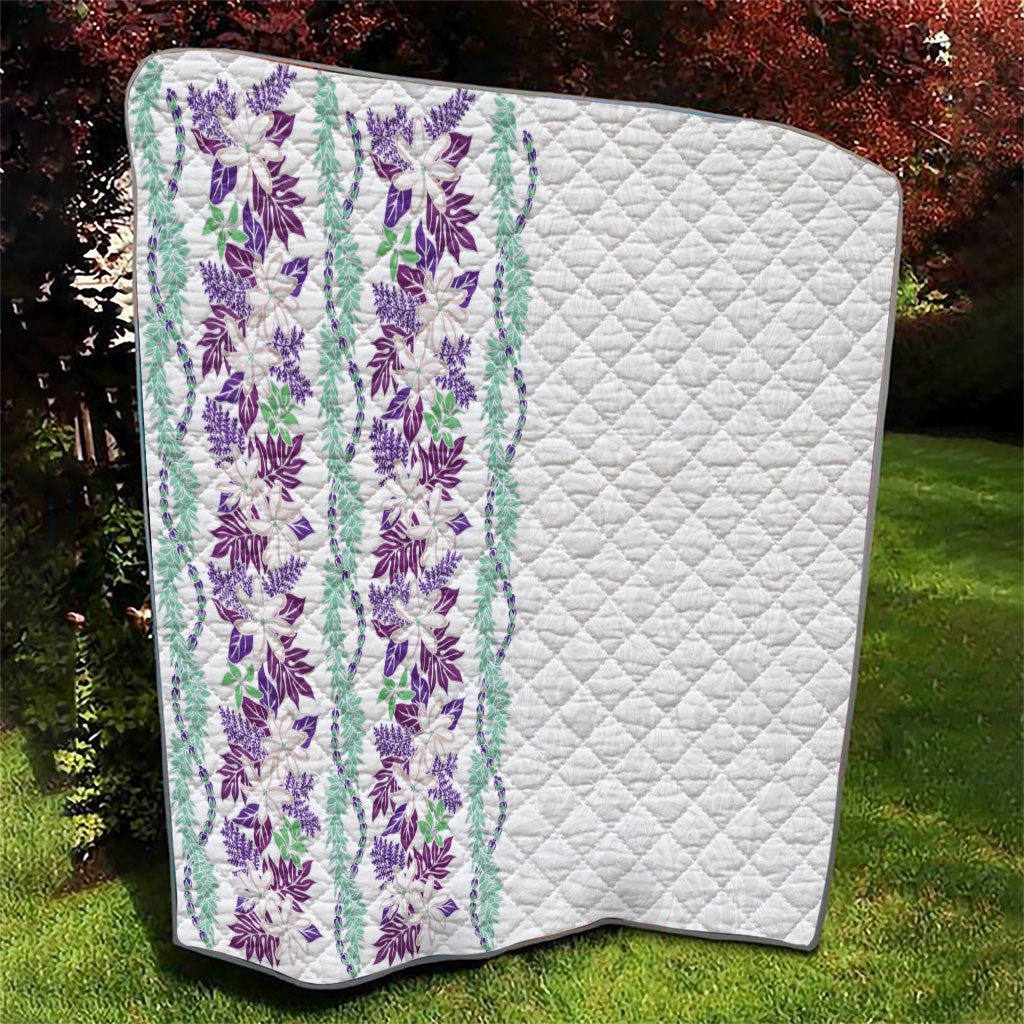 Monstera Tiare Plumeria Quilt Purple Polynesian Pattern LT01 - Polynesian Pride