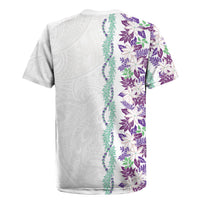 Monstera Tiare Plumeria Rugby Jersey Purple Polynesian Pattern LT01 - Polynesian Pride