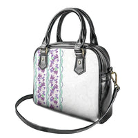 Monstera Tiare Plumeria Shoulder Handbag Purple Polynesian Pattern LT01 - Polynesian Pride