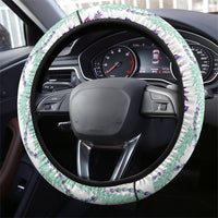 Monstera Tiare Plumeria Steering Wheel Cover Purple Polynesian Pattern LT01 - Polynesian Pride