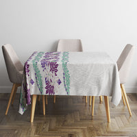Monstera Tiare Plumeria Tablecloth Purple Polynesian Pattern LT01 - Polynesian Pride